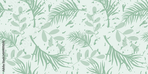 Wallpaper Mural Rainforest summer seamless pattern. Palm leaves and other foliage background. Exotic tropical print, natural continuous fill. Vector graphics Torontodigital.ca