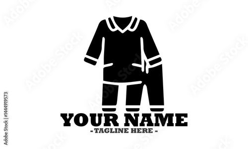 silhouette outlines a complete pajama set consisting of a long-sleeved top and comfortable pants. Apparel design concept, pajama Icon style, pajama logo icon and pajama vector design