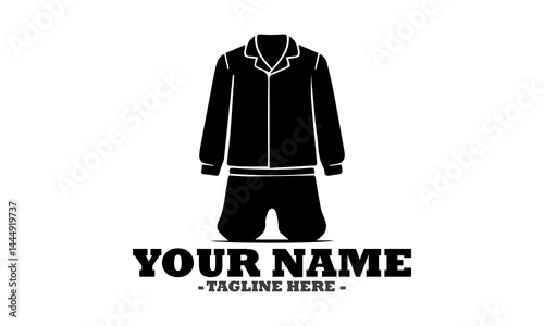 silhouette outlines a complete pajama set consisting of a long-sleeved top and comfortable pants. Apparel design concept, pajama Icon style, pajama logo icon and pajama vector design