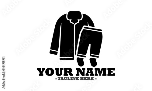 silhouette outlines a complete pajama set consisting of a long-sleeved top and comfortable pants. Apparel design concept, pajama Icon style, pajama logo icon and pajama vector design