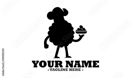 illustration chef meatball cartoon vector design, chef meatball mascot  cartoon character and  chef meatball cartoon logo icon art