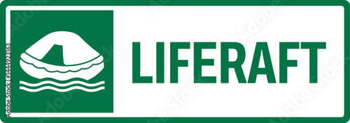 emergency and first aid safety signs v2 uppercase text_liferaft_landscape size 1/2 a4,a3,a2,a1	  
