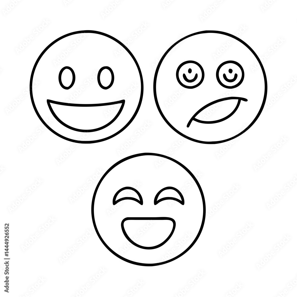 Fototapeta premium smileys emoji icon, smileys emoji vector illustration-simple illustration of smileys emoji, perfect for smileys emoji logos and icons