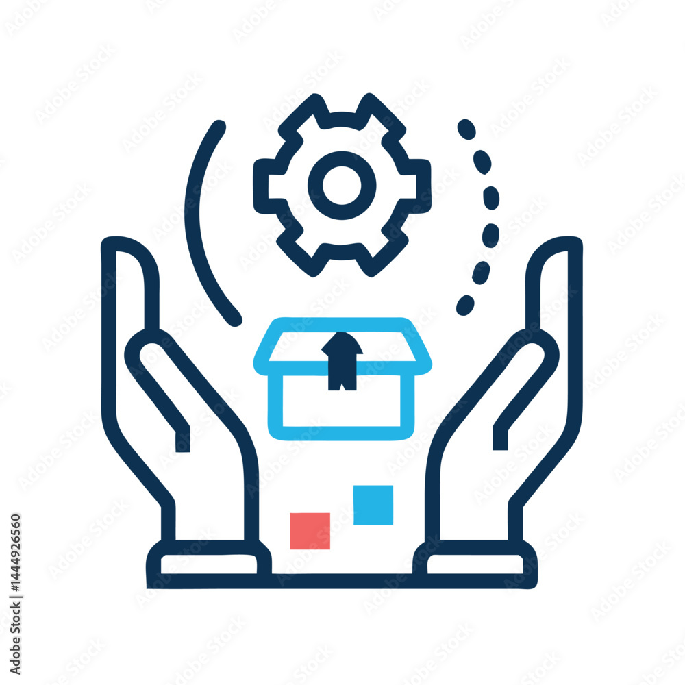 Fototapeta premium Hands on experience icon vector