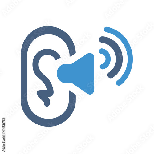 Listening icon flat vector