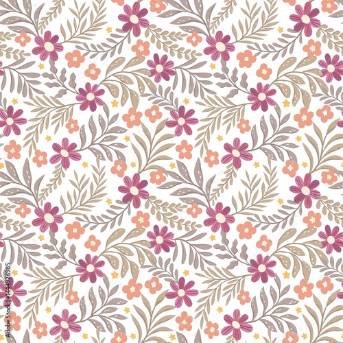 Wallpaper Mural flower Pattern, Flower, Delicate, Seamless pattern, Repeating pattern, Background, Texture, Wallpaper, Decorative Torontodigital.ca