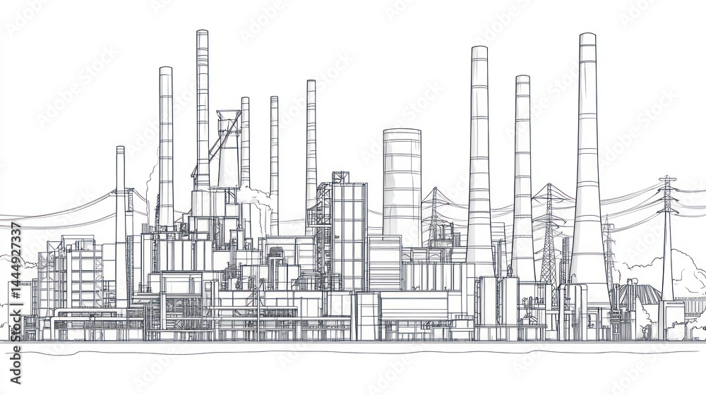 Industrial complex blueprint, architectural drawing, factory outline, design plans, technical illustration, possible use engineering, architecture, industrial design Industrial complex blueprint, architectural drawing, factory outline, design plans, technical illustration, possible use engineering, architecture, industrial design