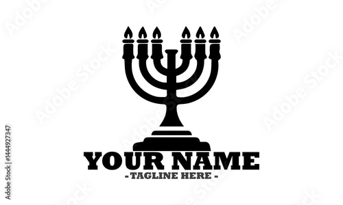 Hanukkah menorah with candles isolated on transparent background, illustration hanukkah menorah concept, hanukkah menorah vector design and logo art
