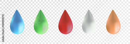 Realistic water drops on a transparent background, condensation on the surface with light reflection and shadow, vector, png, 3D effect.	
