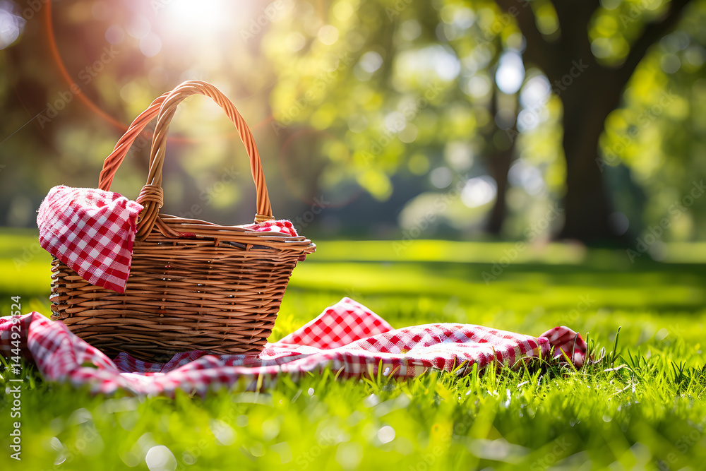 A picnic basket with a red and white checkered blank 1720976846 4 A picnic basket with a red and white checkered blank 1720976846 4