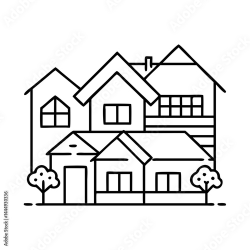suburban homes icon, suburban homes vector illustration-simple illustration of suburban homes, perfect for suburban homes logos and icons