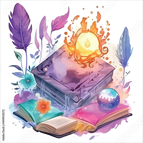 Old book with quill and floral vintage design vector illustration Old book with quill and floral vintage design vector illustration
