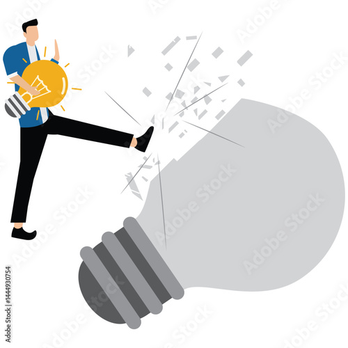Businessman breakthrough new idea