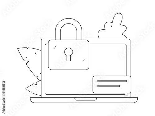 Business network security character flat vector concept operation hand drawn illustration
