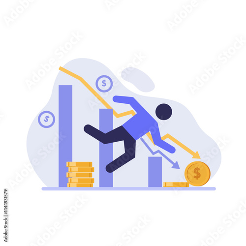 Job losses continue to rise for the Artificial Intelligence crisis, flat art vector illustration
