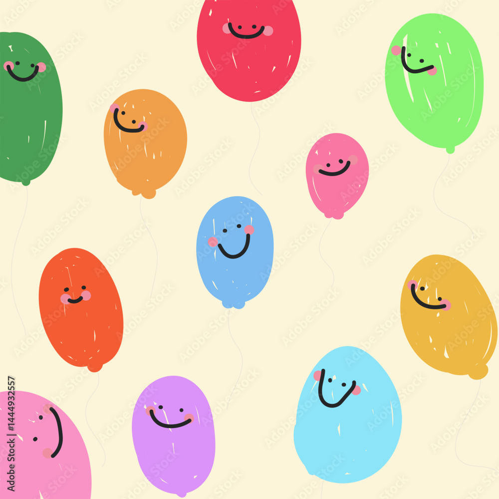 Balloons background pattern. hand drawn seamless pattern. Balloon background for fabric design, textile print, wrapping paper, cover. Vector illustration. Balloons background pattern. hand drawn seamless pattern. Balloon background for fabric design, textile print, wrapping paper, cover. Vector illustration.