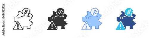 Broke Multi Style Icon Set Vector 