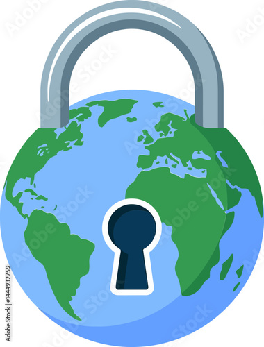 Earth padlock design – cybersecurity World Password Day graphic