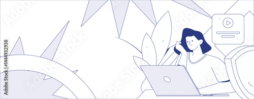 Business network security character flat vector concept operation hand drawn illustration
