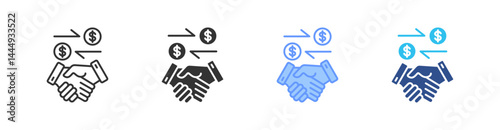 Merger Multi Style Icon Set Vector 