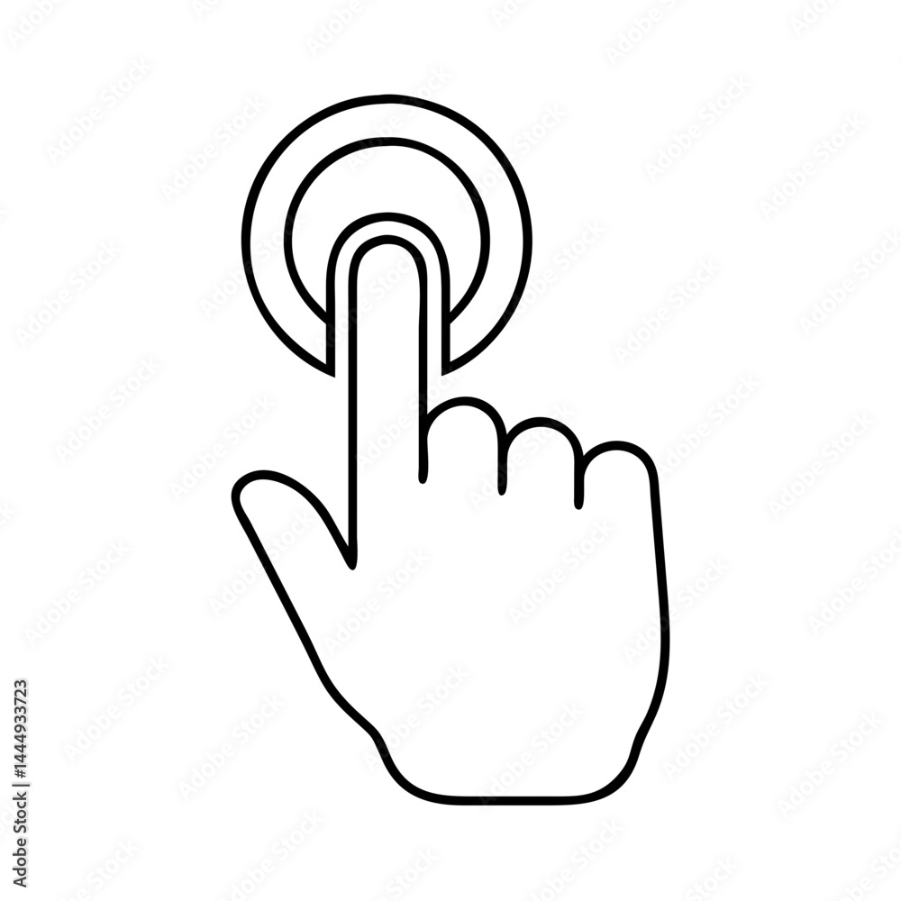 touch screen finger hand press push icon touch screen finger hand press push icon