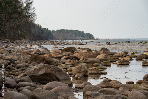 Fototapeta Naklejka Na Ścianę i Meble -  Rocky Beach on the Baltic Sea Coast of Latvia