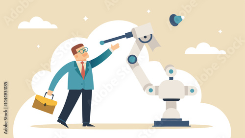 AI, Artificial Intelligence help business success, future of AI working with humanity, robot automation or innovation support, business support