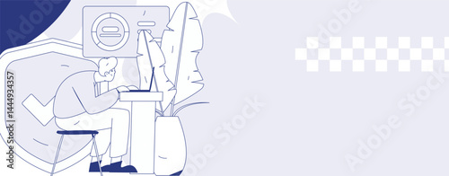 Business network security character flat vector concept operation hand drawn illustration
