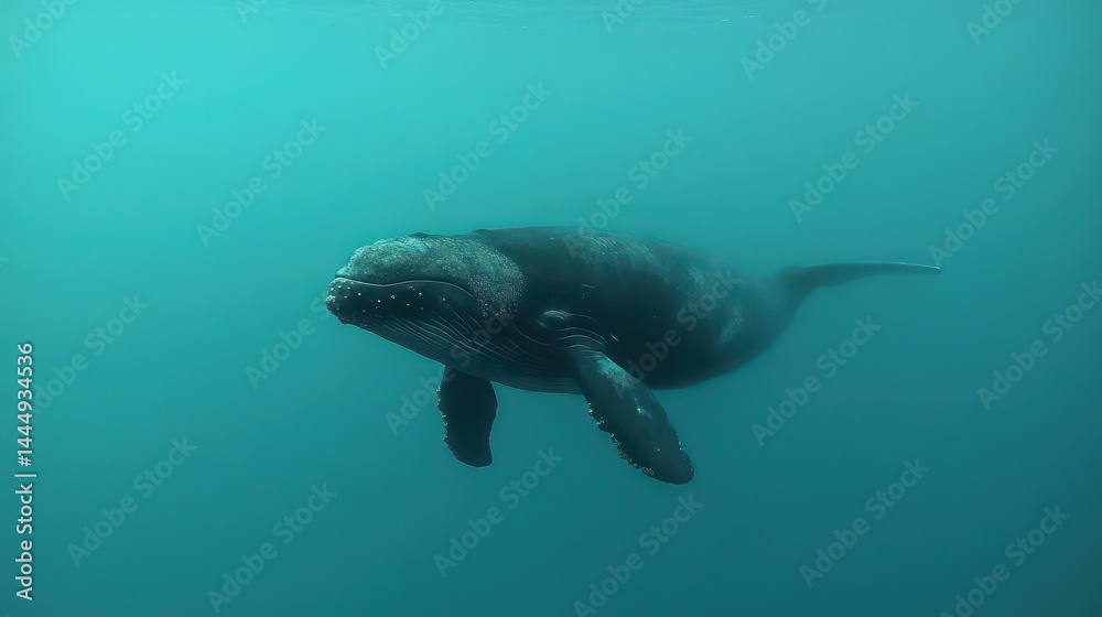 Fototapeta premium Blurred underwater marine mammal