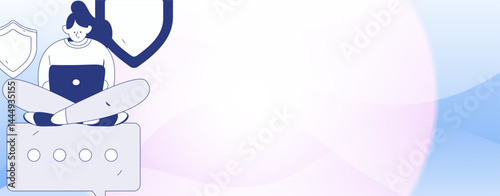 Business network security character flat vector concept operation hand drawn illustration

