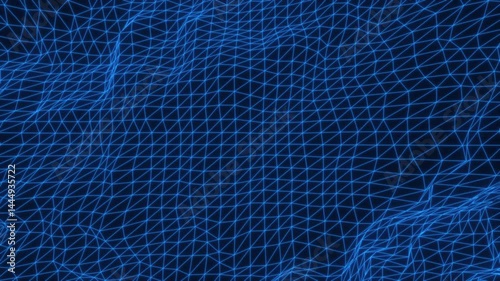 Polygon Pulsing Glowing Wireframe Blue Background