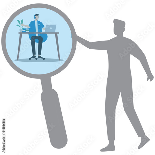 businessman with shadow exploring himself