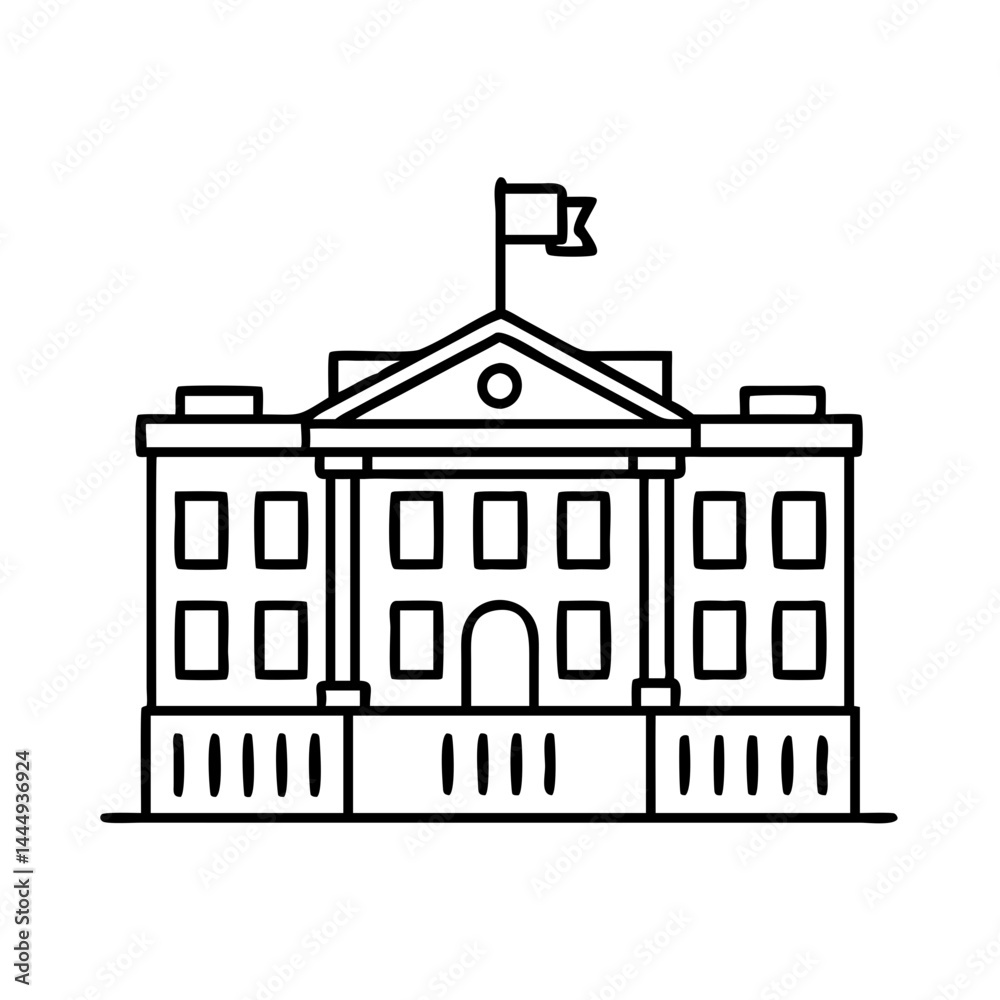 Fototapeta premium white house icon, white house vector illustration-simple illustration of white house, perfect for white house logos and icons