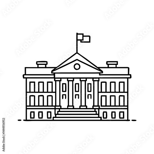 white house icon, white house vector illustration-simple illustration of white house, perfect for white house logos and icons