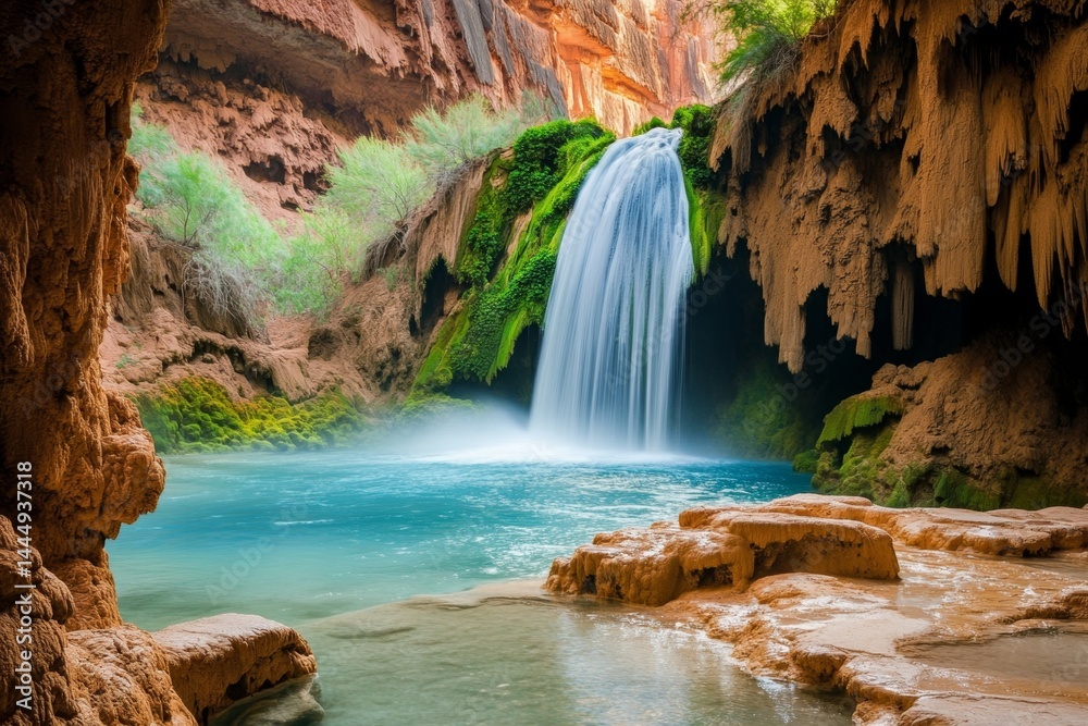 Naklejka premium Hidden Waterfall Oasis