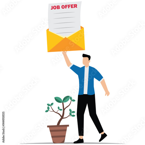 Job offer or job opportunity to be promoted or new position for higher salary
