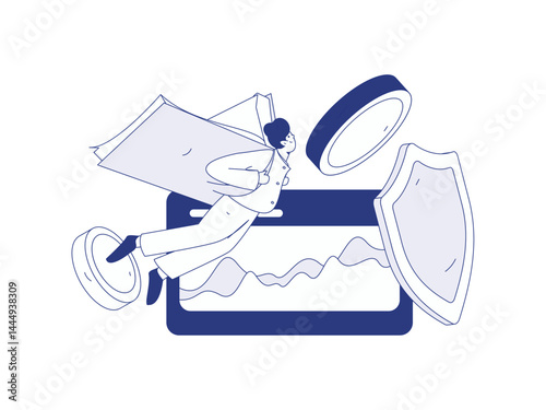 Business network security character flat vector concept operation hand drawn illustration
