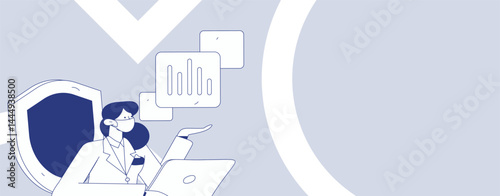 Business network security character flat vector concept operation hand drawn illustration
