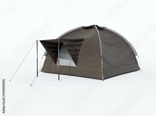 3d rendering illustration of modern holiday tent on white background with shadow