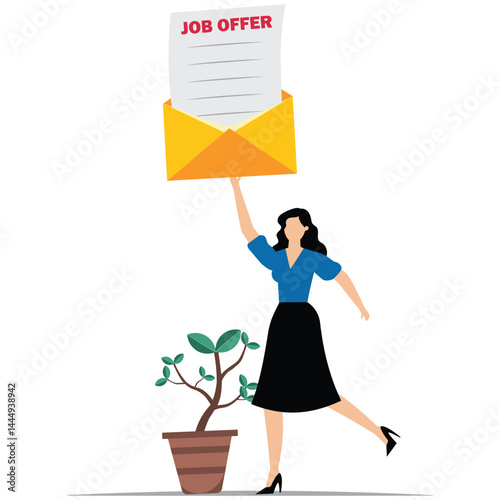 Job offer or job opportunity to be promoted or new position for higher salary