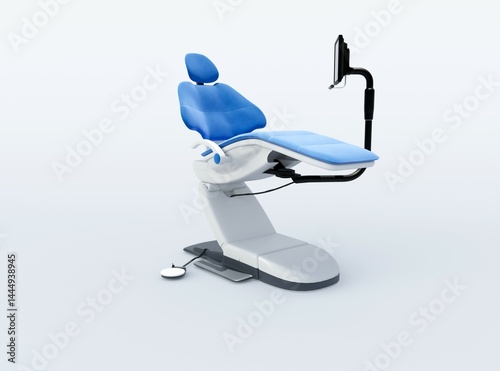 3d rendering illustration of modern dentist chair for on white background