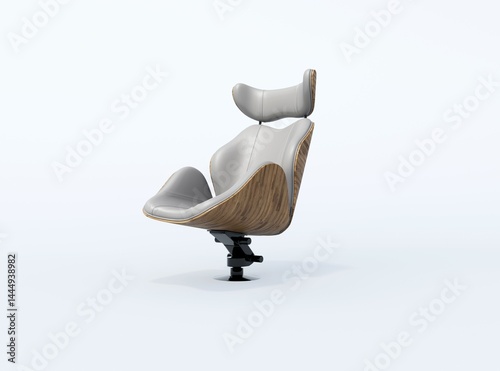 3d rendering illustration of modern office chair on white background with shadow