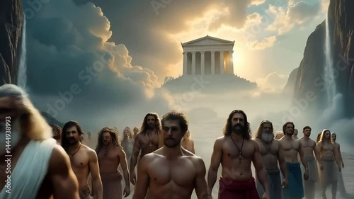 The Gods at Mount Olympus in Roman mythology.