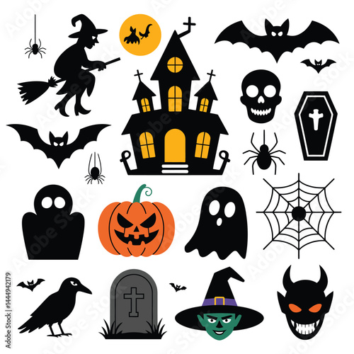 Halloween Clipart Collection of Spooky Icons and Symbols