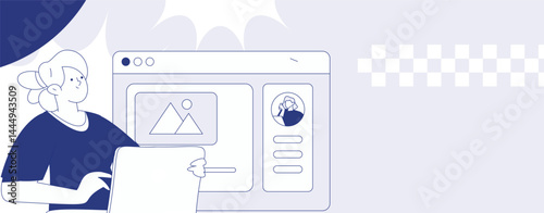 Business network security character flat vector concept operation hand drawn illustration
