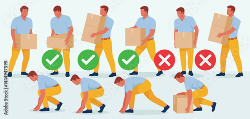 Proper and Improper Lifting Techniques Guide for Workers