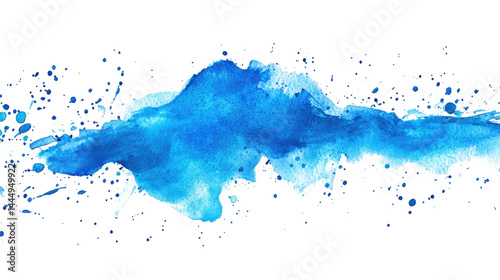 Obraz na płótnie Vibrant Abstract Blue Watercolor Splash with Splattered Paint Effects Ideal for Arts and Crafts, Backgrounds, and Creative Design Projects w salonie