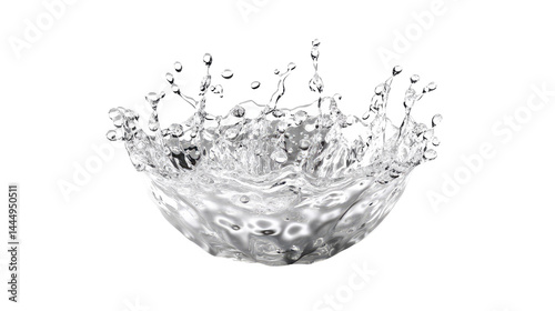 Obraz na płótnie A stunning close-up of water splashing in a clear bowl, capturing the intricate droplets and motion of water in a mesmerizing display of liquid beauty. w salonie