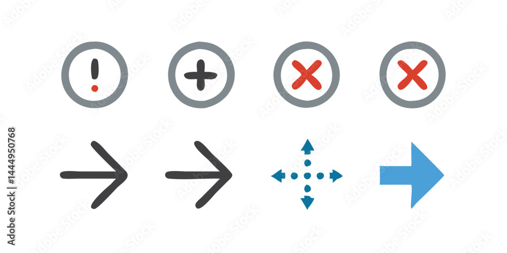 Collection of arrow and directional gesture icons for navigation and UI. Vector set featuring arrows in multiple directions, styles, and gestures for web, app, and infographic use.
Collection of arrow and directional gesture icons for navigation and UI. Vector set featuring arrows in multiple directions, styles, and gestures for web, app, and infographic use.