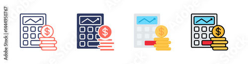 Financial Profit Multi Style Icon Set Vector 